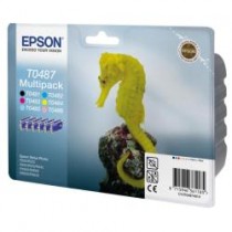 T0487 - Multipack: Cartuccia originale Nero + Colore Epson Photo RX500, RX600, RX620, RX640, Photo R200. codice T048140BA. T0487