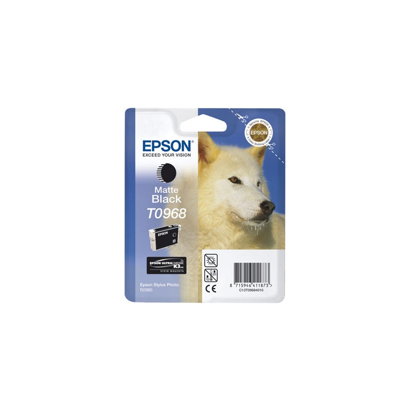 T0968 - Cartuccia Originale Nero Matte Epson Stylus Photo R2880 . Compatibile con T09684020. Codice Cartuccia T0968.