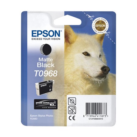 T0968 - Cartuccia Originale Nero Matte Epson Stylus Photo R2880 . Compatibile con T09684020. Codice Cartuccia T0968.