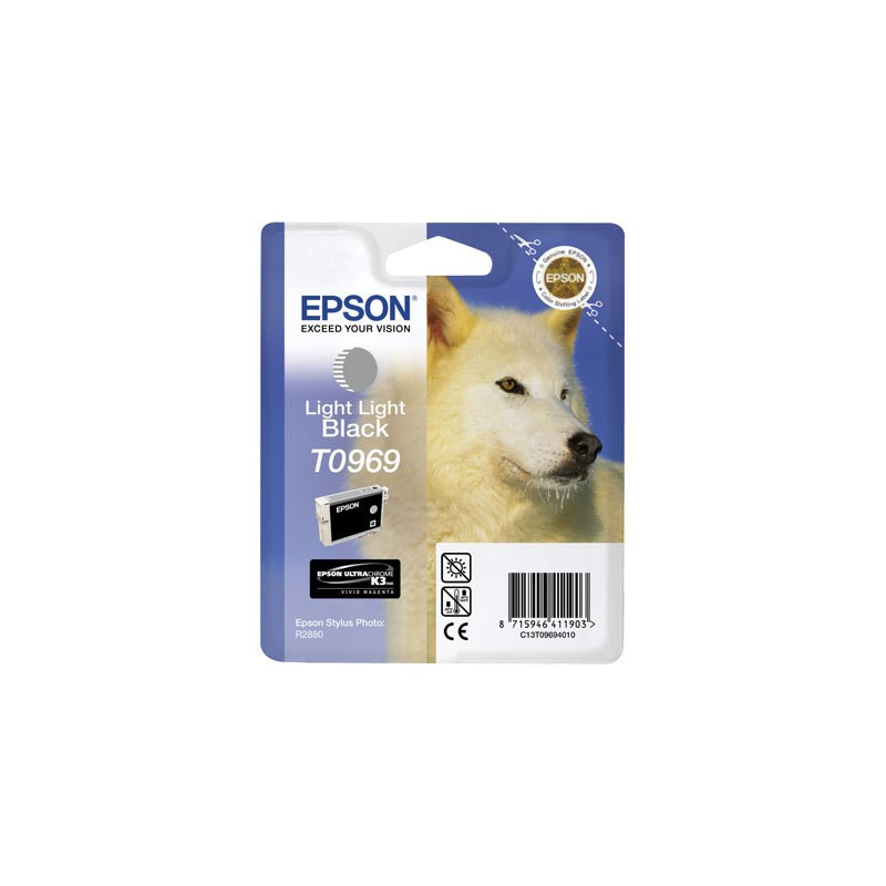 T0969 - Cartuccia Originale Nero Light Light Epson Stylus Photo R2880 . Compatibile con T09694020. Codice Cartuccia T0969.