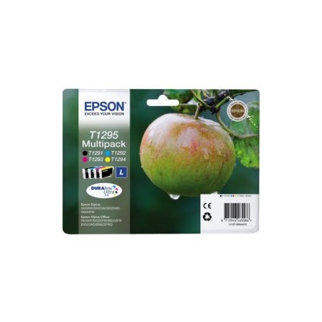 T1295 - L - MultiPack originale Epson T1295, Set composto da n.4 cartucce: n. 1 T1291 + n. T1292 + n. 1 T1293 + n. 1 T1294 SX 42