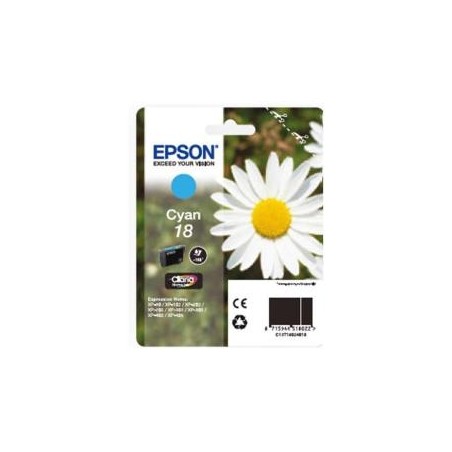 T1802 - 18 - Cartuccia Ciano originale per Epson Expression Home XP30, XP102, XP202, XP205, XP302.