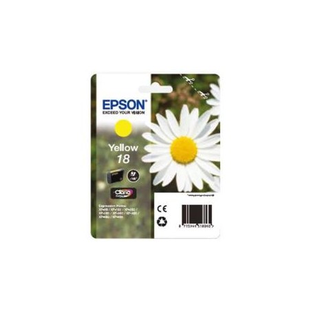 T1804 - 18 - Cartuccia Giallo originale per Epson Expression Home XP30, XP102, XP202, XP205, XP302. Compatibile con T18044020. C