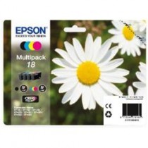 T1806 - MultiPack 18 originale Epson T180X, Set composto da n.4 cartucce: n. 1 T1801 + n. T1802 + n. 1 T1803 + n. 1 T1804 per Ex