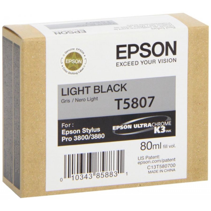 T5807 - Cartuccia originale Nero Light Epson Pro 3800, 3800 GRAPH.