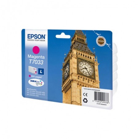 T7033 - L - Cartuccia Originale Magenta per Epson Workforcepro 4015DN, 4515DN, 4525DNF, 4025DW, 4535DWF. Compatibile con T703340