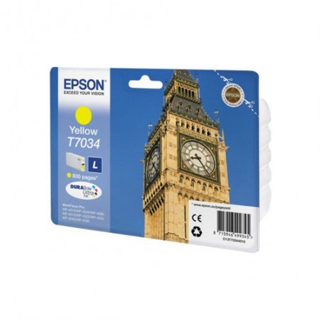 T7034 - L - Cartuccia Giallo originale per Epson Workforce Pro WP4015DN, WP4515DN, WP4525DNF, WP4025DW, WP4535DWF. Compatibile c