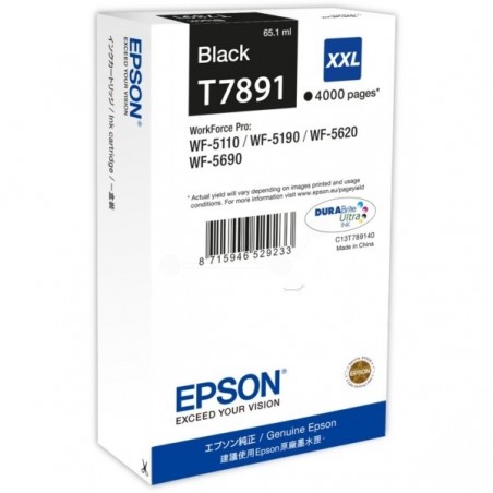 T7891 - 79XL - Cartuccia originale Nero Epson Workforcepro WF4630DWF, WF4640DTWF, WF5110DW