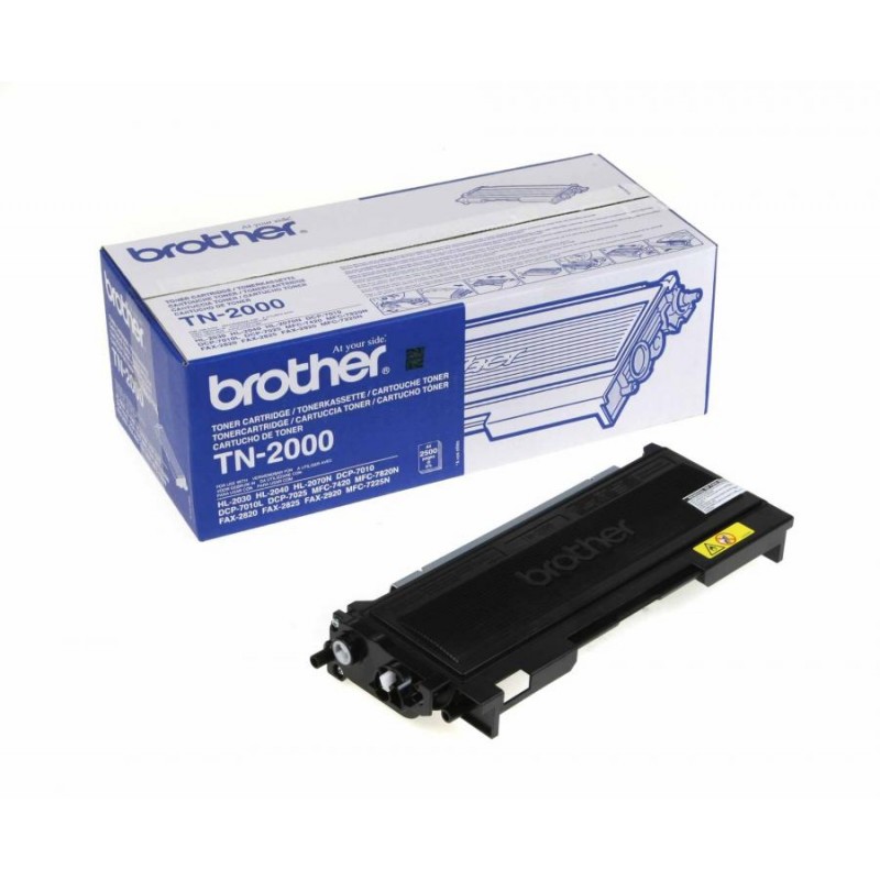 TN-2000 - TONER ORIGINALE NERO PER DCP 7010, 7020, 7025, 7010 L, FAX 2820.