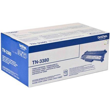 TN-3380 - TONER ORIGINALE NERO PER BROTHER HL 5440D, HL 5450DN, HL 5470DW, HL 6180DW, HL 6180DWT.