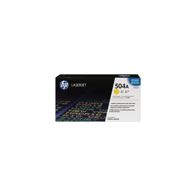 CE252A - TONER ORIGINALE GIALLO HP COLOR CP3525N, CP3525 DN, CP3525 X, CM 3530 FS, CM3530MFP.