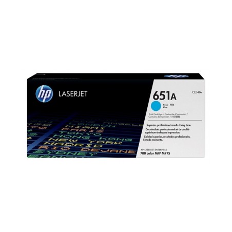 CE341A - 651A - TONER ORIGINALE CIANO HP ENTERPRISE COLOR M775DN, 775F, 775Z, 775Z+.