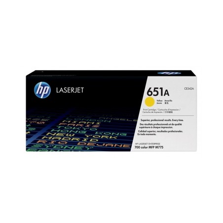 CE342A - 651A - TONER ORIGINALE GIALLO HP ENTERPRISE COLOR M775DN, 775F, 775Z, 775Z+.