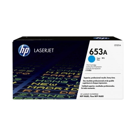 CF321A - 653A - TONER ORIGINALE CIANO HP ENTERPRISE COLOR M680Z MFP, M680DN MFP, M680F MFP.