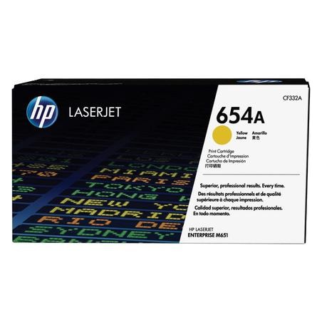 CF332A - 654A - TONER ORIGINALE GIALLO HP ENTERPRISE COLOR M651DN, M651N, M651XH.