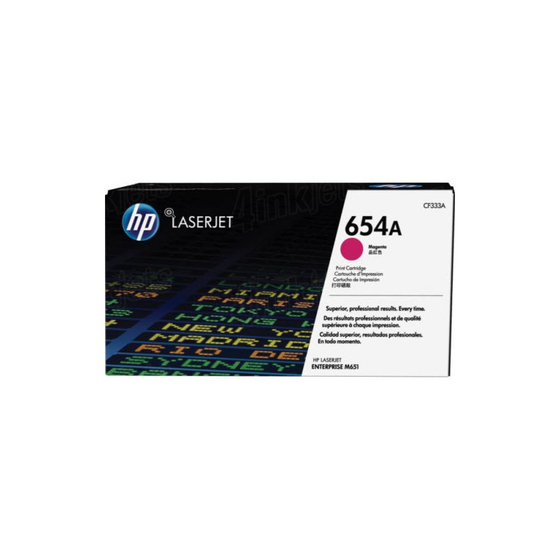 CF333A - 654A - TONER ORIGINALE MAGENTA HP ENTERPRISE COLOR M651DN, M651N, M651XH.