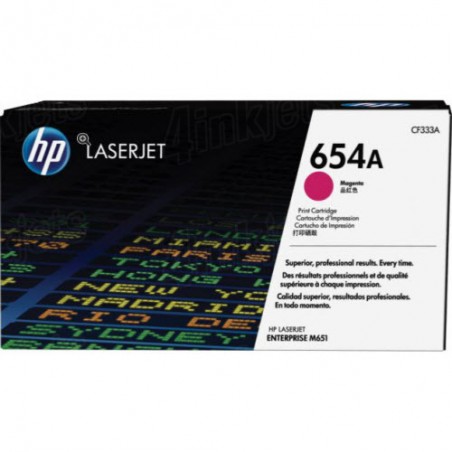 CF333A - 654A - TONER ORIGINALE MAGENTA HP ENTERPRISE COLOR M651DN, M651N, M651XH.